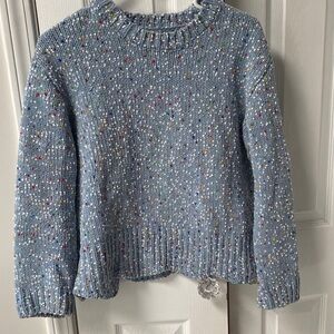 Speckled Blue Crew Neck Sweater